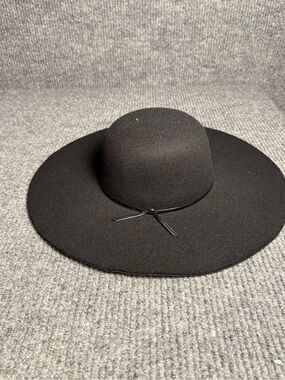 A New Day Wide Brim Felt Hat Adjustable Small/Medium Black NWT